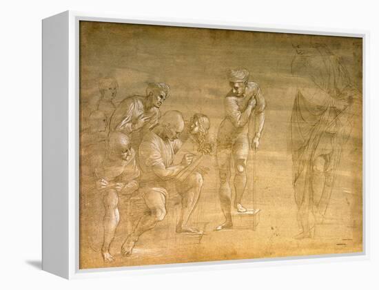 Pythagoras, Drawing for the "School of Athens" Fresco-Raphael-Framed Premier Image Canvas