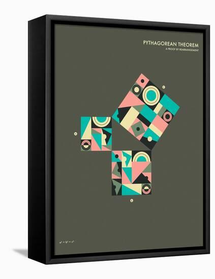 Pythagorean Theorem: A Proof by Rearrangement-Jazzberry Blue-Framed Stretched Canvas