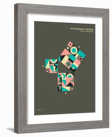 Pythagorean Theorem: A Proof by Rearrangement-Jazzberry Blue-Framed Art Print