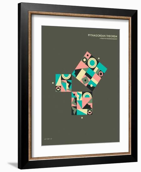 Pythagorean Theorem: A Proof by Rearrangement-Jazzberry Blue-Framed Art Print