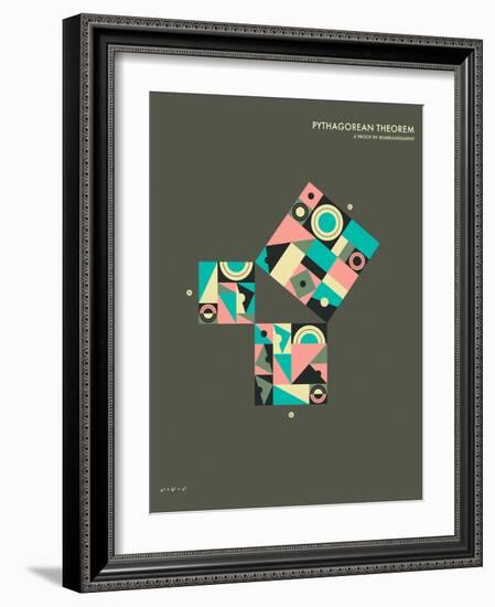 Pythagorean Theorem: A Proof by Rearrangement-Jazzberry Blue-Framed Art Print