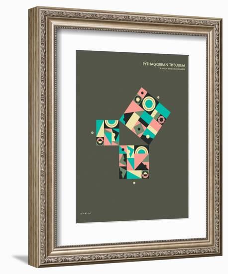 Pythagorean Theorem: A Proof by Rearrangement-Jazzberry Blue-Framed Art Print