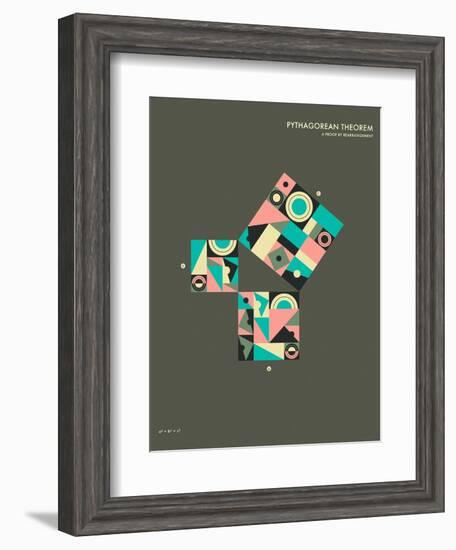 Pythagorean Theorem: A Proof by Rearrangement-Jazzberry Blue-Framed Art Print