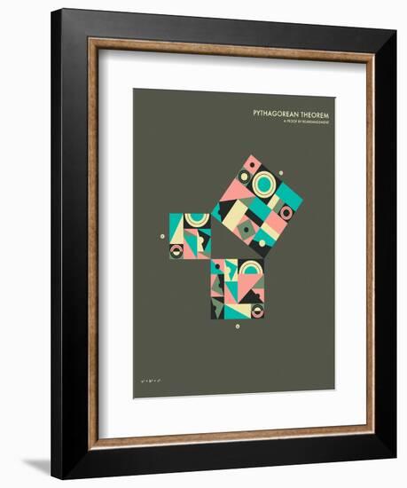 Pythagorean Theorem: A Proof by Rearrangement-Jazzberry Blue-Framed Art Print