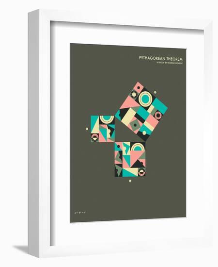 Pythagorean Theorem: A Proof by Rearrangement-Jazzberry Blue-Framed Art Print