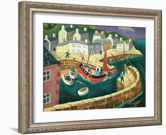 PZ.54. in Mousehole Harbour, Cornwall-William Cooper-Framed Giclee Print