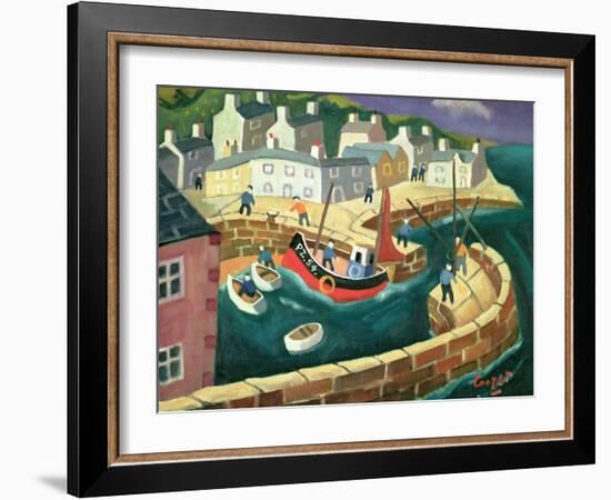 PZ.54. in Mousehole Harbour, Cornwall-William Cooper-Framed Giclee Print