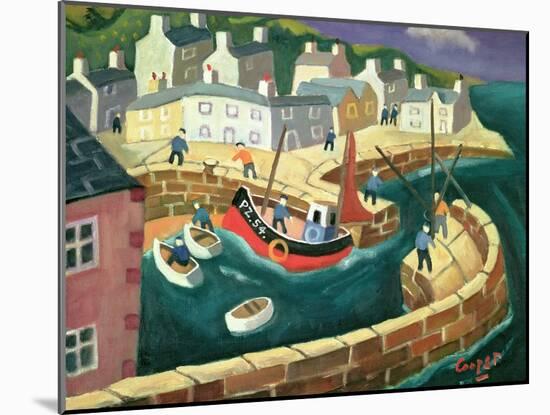 PZ.54. in Mousehole Harbour, Cornwall-William Cooper-Mounted Giclee Print