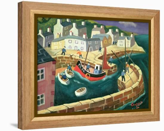 PZ.54. in Mousehole Harbour, Cornwall-William Cooper-Framed Premier Image Canvas