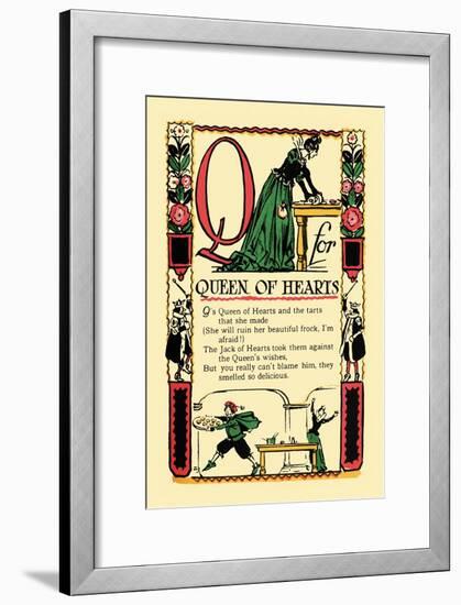 Q for Queen of Hearts-Tony Sarge-Framed Art Print