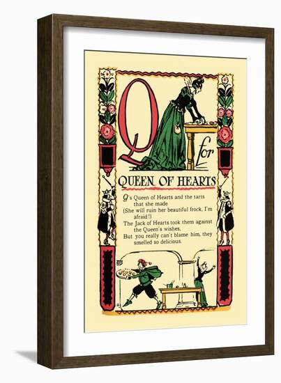 Q for Queen of Hearts-Tony Sarge-Framed Art Print