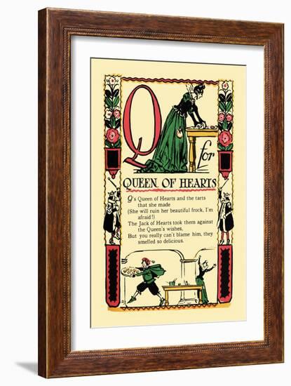 Q for Queen of Hearts-Tony Sarge-Framed Art Print