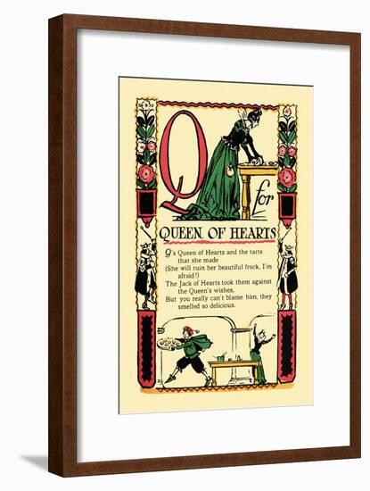 Q for Queen of Hearts-Tony Sarge-Framed Art Print