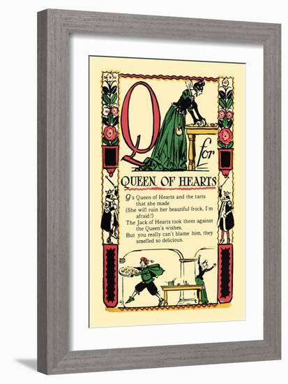 Q for Queen of Hearts-Tony Sarge-Framed Art Print