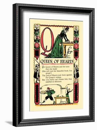 Q for Queen of Hearts-Tony Sarge-Framed Art Print