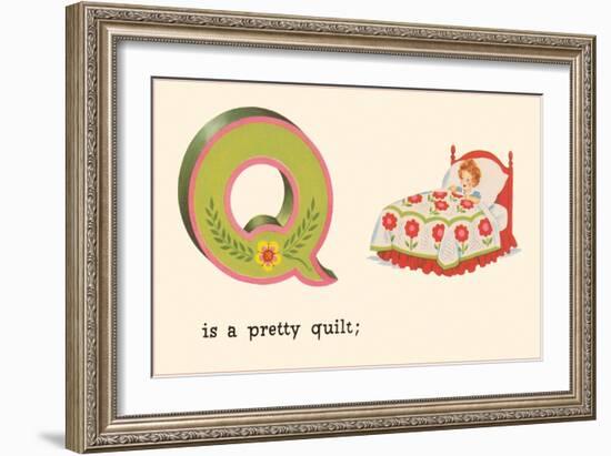 Q is a Pretty Quilt-null-Framed Art Print