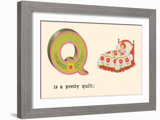 Q is a Pretty Quilt-null-Framed Art Print