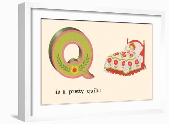 Q is a Pretty Quilt-null-Framed Art Print