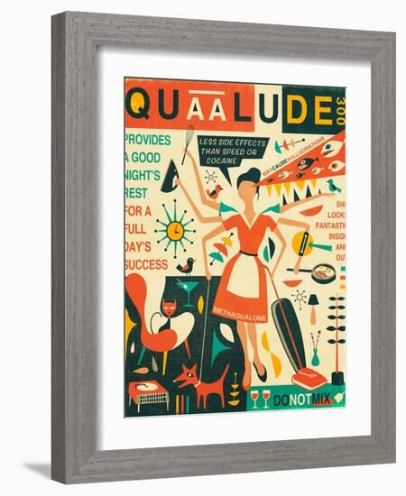 Q is for Quaalude-Jazzberry Blue-Framed Art Print