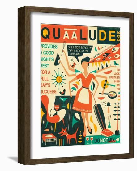 Q is for Quaalude-Jazzberry Blue-Framed Art Print