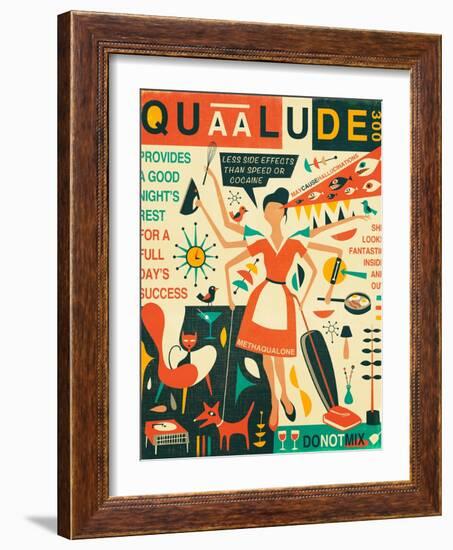 Q is for Quaalude-Jazzberry Blue-Framed Art Print