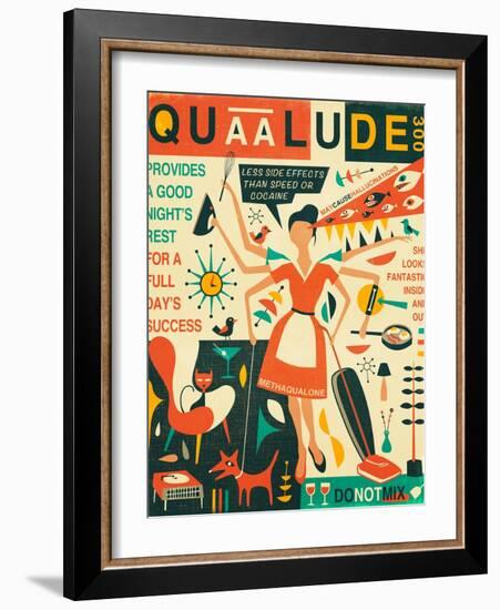 Q is for Quaalude-Jazzberry Blue-Framed Art Print