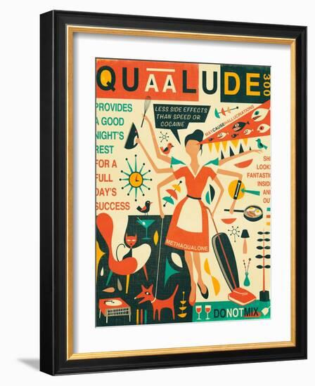 Q is for Quaalude-Jazzberry Blue-Framed Art Print