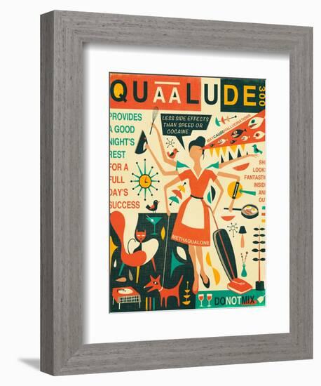 Q is for Quaalude-Jazzberry Blue-Framed Premium Giclee Print