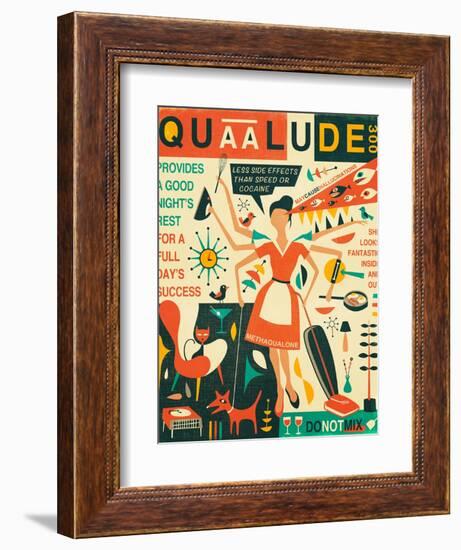 Q is for Quaalude-Jazzberry Blue-Framed Premium Giclee Print