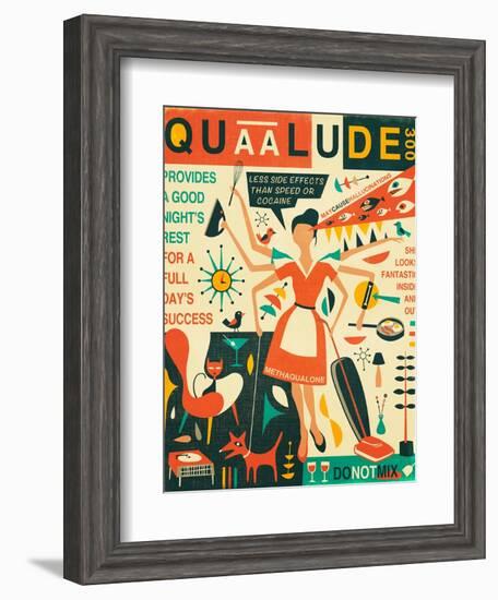 Q is for Quaalude-Jazzberry Blue-Framed Art Print