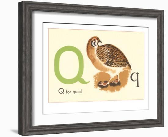 Q is for Quail-null-Framed Art Print