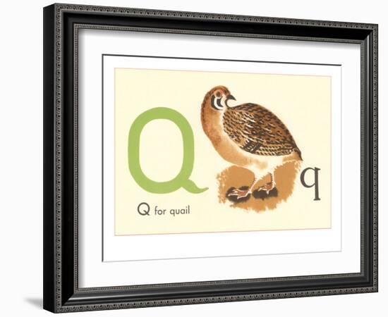 Q is for Quail-null-Framed Art Print