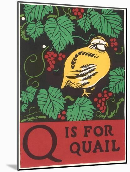 Q is for Quail-null-Mounted Art Print