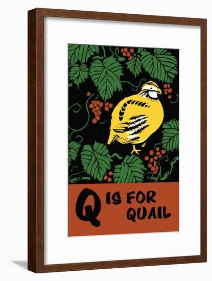 Q is for Quail-Charles Buckles Falls-Framed Art Print