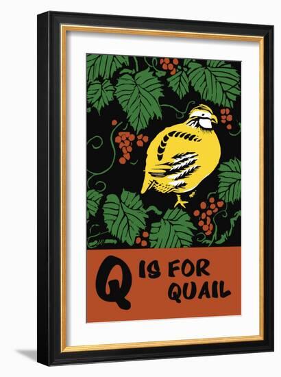 Q is for Quail-Charles Buckles Falls-Framed Art Print