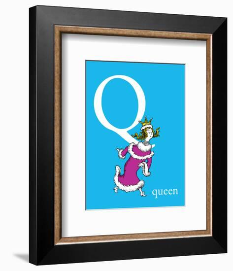 Q is for Queen (blue)-Theodor (Dr. Seuss) Geisel-Framed Art Print