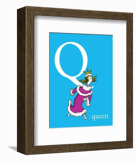 Q is for Queen (blue)-Theodor (Dr. Seuss) Geisel-Framed Art Print