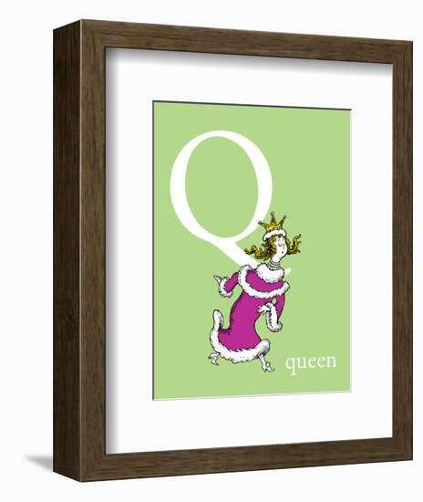 Q is for Queen (green)-Theodor (Dr. Seuss) Geisel-Framed Art Print