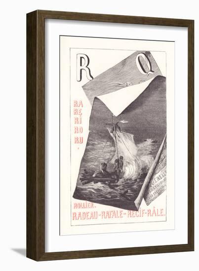 Q R: Querelle - RA RE RI RO RU - Roller - Raft - Rafale - Reef — Rale,1879 (Engraving)-Fortune Louis Meaulle-Framed Giclee Print