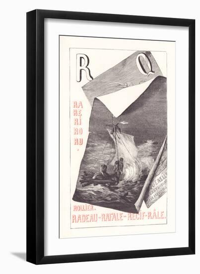 Q R: Querelle - RA RE RI RO RU - Roller - Raft - Rafale - Reef — Rale,1879 (Engraving)-Fortune Louis Meaulle-Framed Giclee Print