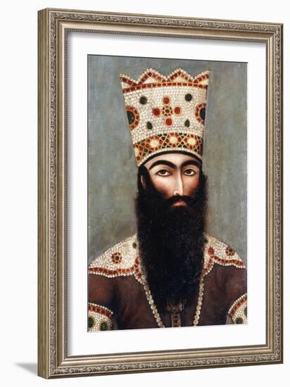 Qajar Royal Portrait; Probably Fath 'Ali Shah (1772-1834), C.1810-Mihr 'Ali-Framed Giclee Print