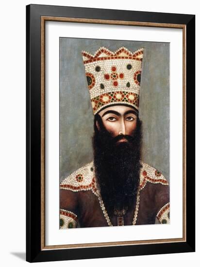 Qajar Royal Portrait; Probably Fath 'Ali Shah (1772-1834), C.1810-Mihr 'Ali-Framed Giclee Print