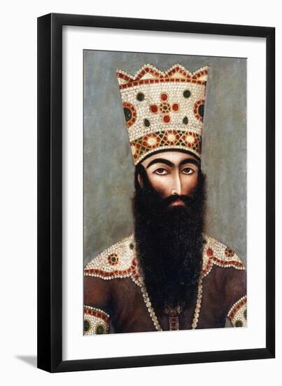 Qajar Royal Portrait; Probably Fath 'Ali Shah (1772-1834), C.1810-Mihr 'Ali-Framed Giclee Print