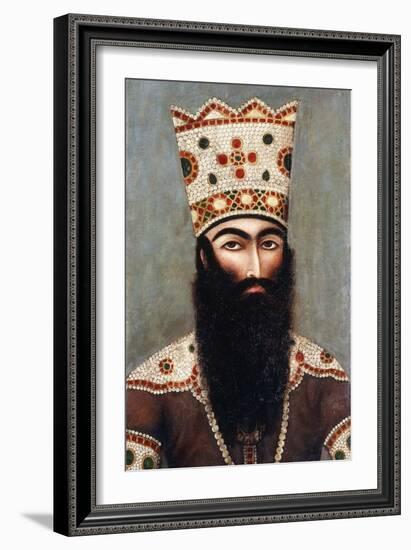 Qajar Royal Portrait; Probably Fath 'Ali Shah (1772-1834), C.1810-Mihr 'Ali-Framed Giclee Print