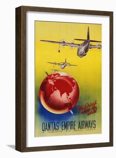 Qantas Empire Airways, London, Sydney, 1935-null-Framed Giclee Print