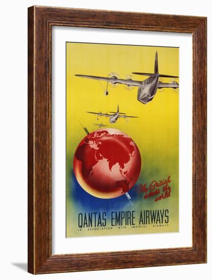 Qantas Empire Airways, London, Sydney, 1935-null-Framed Giclee Print