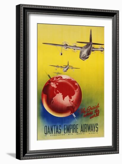 Qantas Empire Airways, London, Sydney, 1935-null-Framed Giclee Print