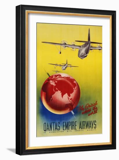 Qantas Empire Airways, London, Sydney, 1935-null-Framed Giclee Print