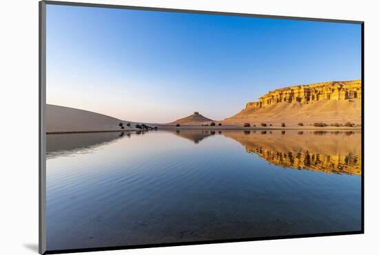 Qarun Lake, Faiyum Oasis, Egypt. Reflections in Qarun Lake in the desert.-Emily Wilson-Mounted Photographic Print