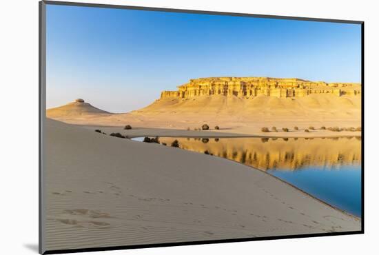 Qarun Lake, Faiyum Oasis, Egypt. Reflections in Qarun Lake in the desert.-Emily Wilson-Mounted Photographic Print